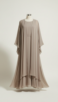 Modern Taupe Chiffon Abaya