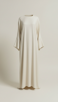 Ivory Silk Crepe Abaya